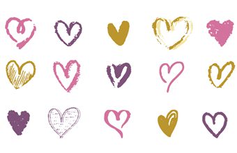 手绘风格爱心集合矢量素材(AI/EPS/PNG)
