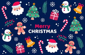 圣诞元素图案圣诞节背景矢量素材(AI/EPS/PNG)