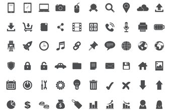 70个灰色商务图标矢量素材(EPS/PNG)