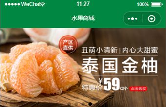 水果食品超市商城展示下单小程序前端静态模板源码