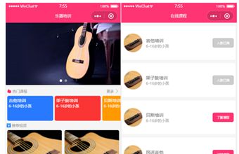 乐器培训教育学习微信小程序前端静态模板源码