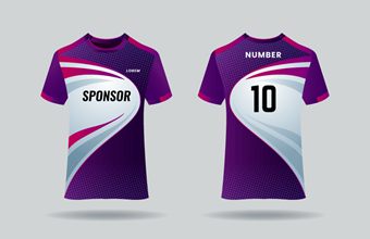 逼真的足球球衣T恤矢量素材(AI/EPS)