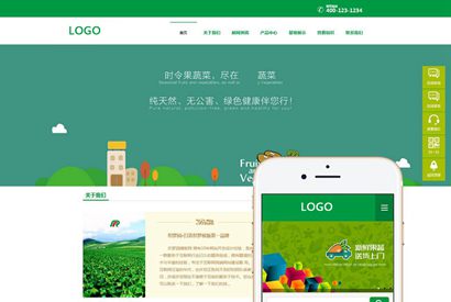 绿色宽屏大气时尚果蔬蔬菜配送类织梦模板/绿色水果蔬菜批发类企业网站模板